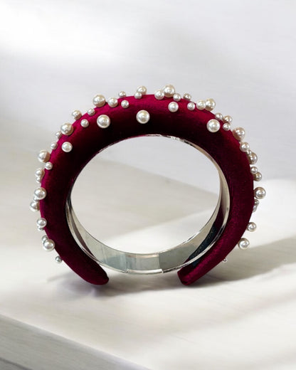 Diadema elegante con perlas para mujer