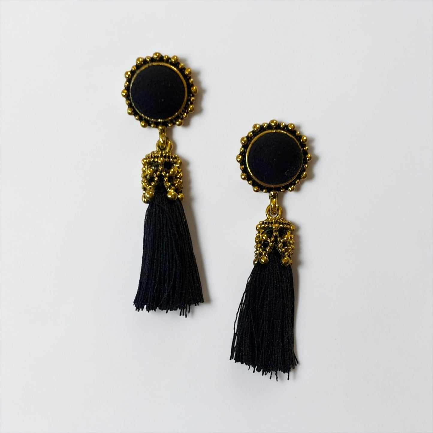 Vintage Women Velvet Black Earrings