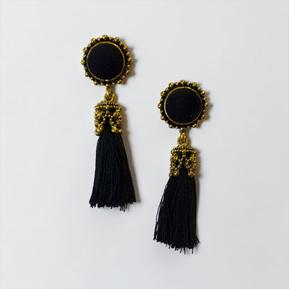 Vintage Women Velvet Black Earrings