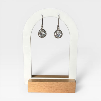 Small Round Crystal Drop Earrings