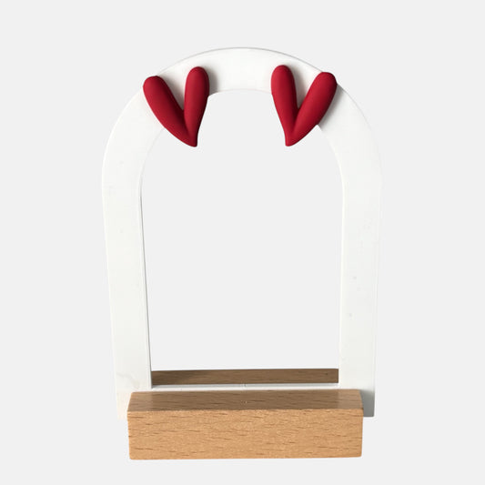 Red Heart Shape Small Stud Earring