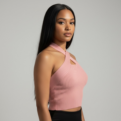 Sleeveless Pink One Size Top