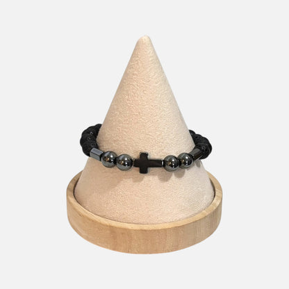 Pulsera de piedra ajustable con cuentas de 8 mm para hombre