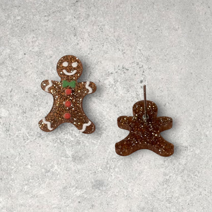 Gingerbread Man Stud Earring
