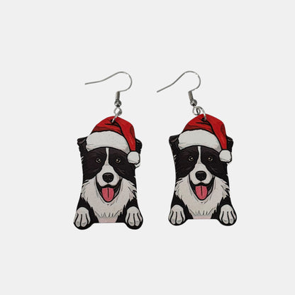 Dog Wood Drop Earring