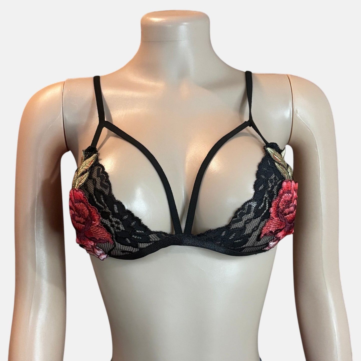 Sujetador floral sin aros con encaje sexy para mujer de Rose