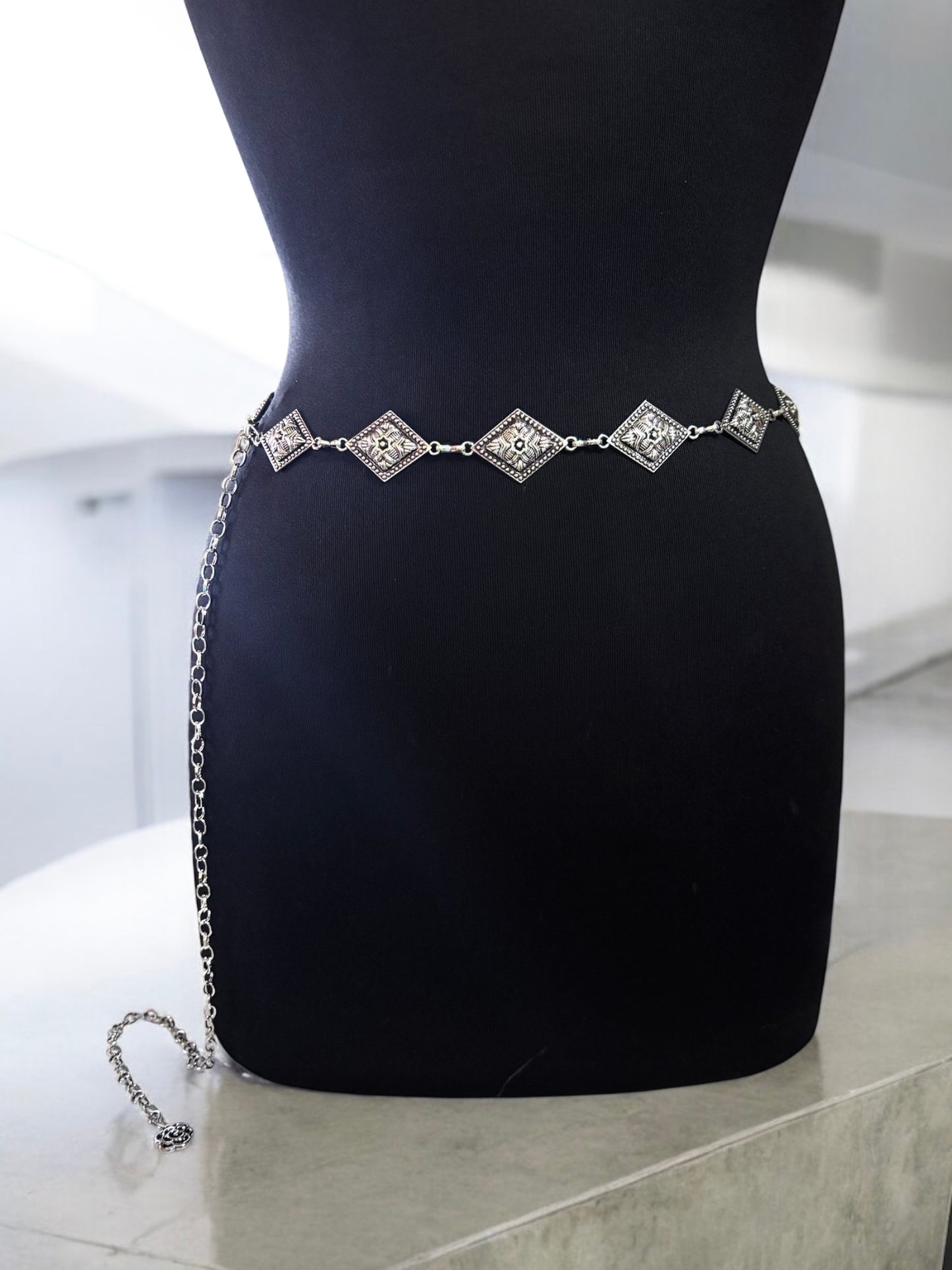 Vintage Geometric Chain Belt