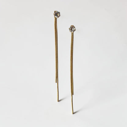 Long Stud Gold Dangle Earring