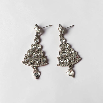 Rhinestone Christmas Tree Dangle Earring