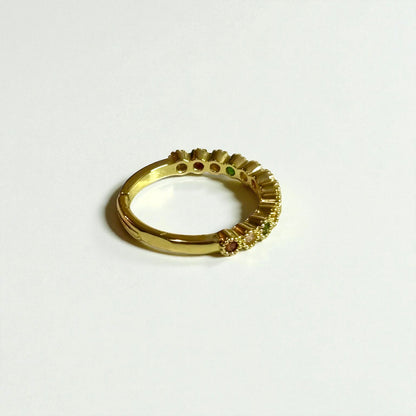 Colorful Adjustable Gold Ring
