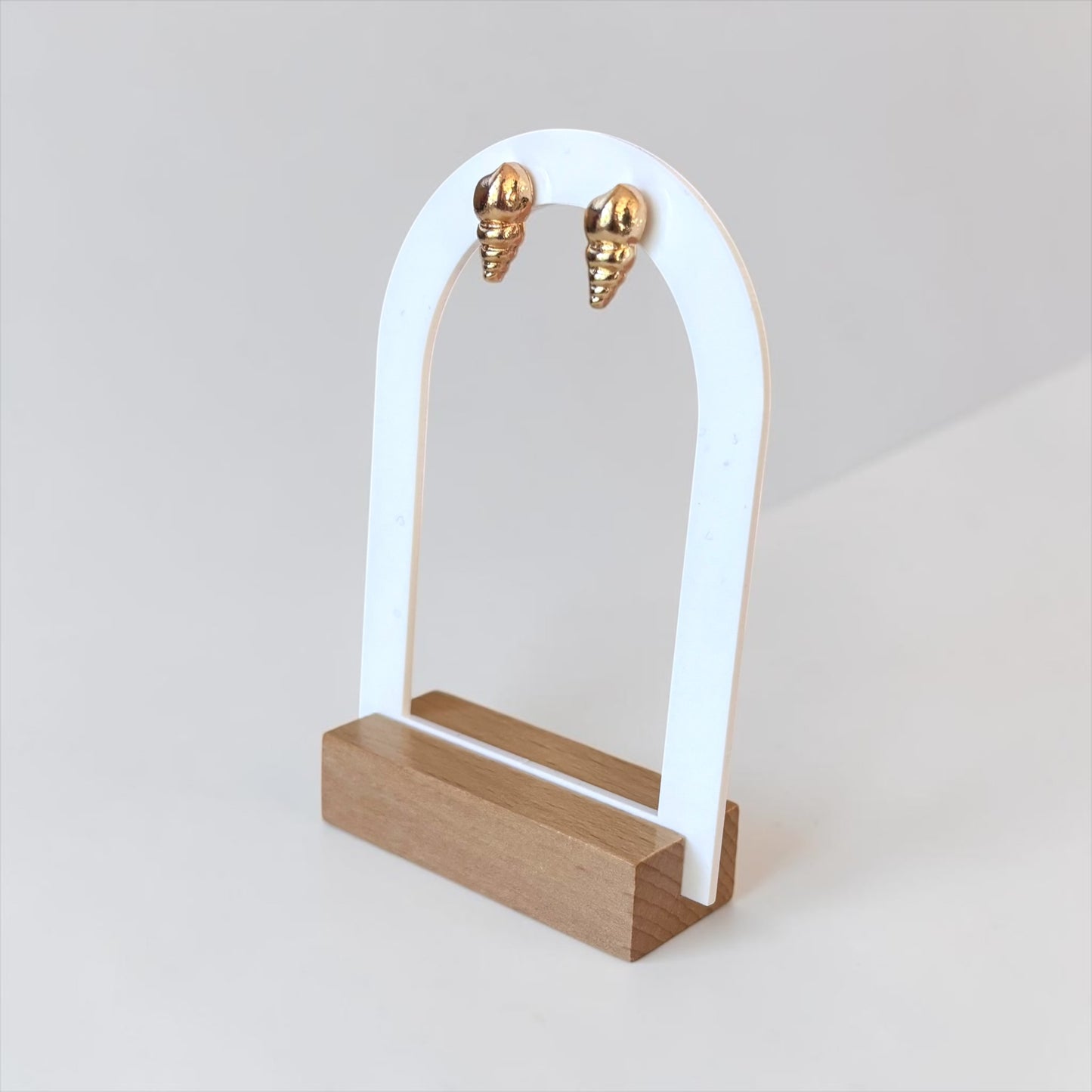 Mini Gold Conch Shell Stud Earrings