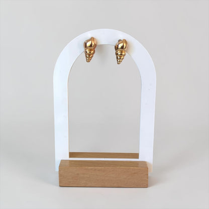 Mini Gold Conch Shell Stud Earrings