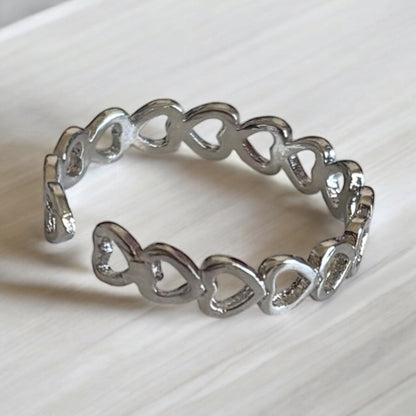 Heart Shape Adjustable Open Ring
