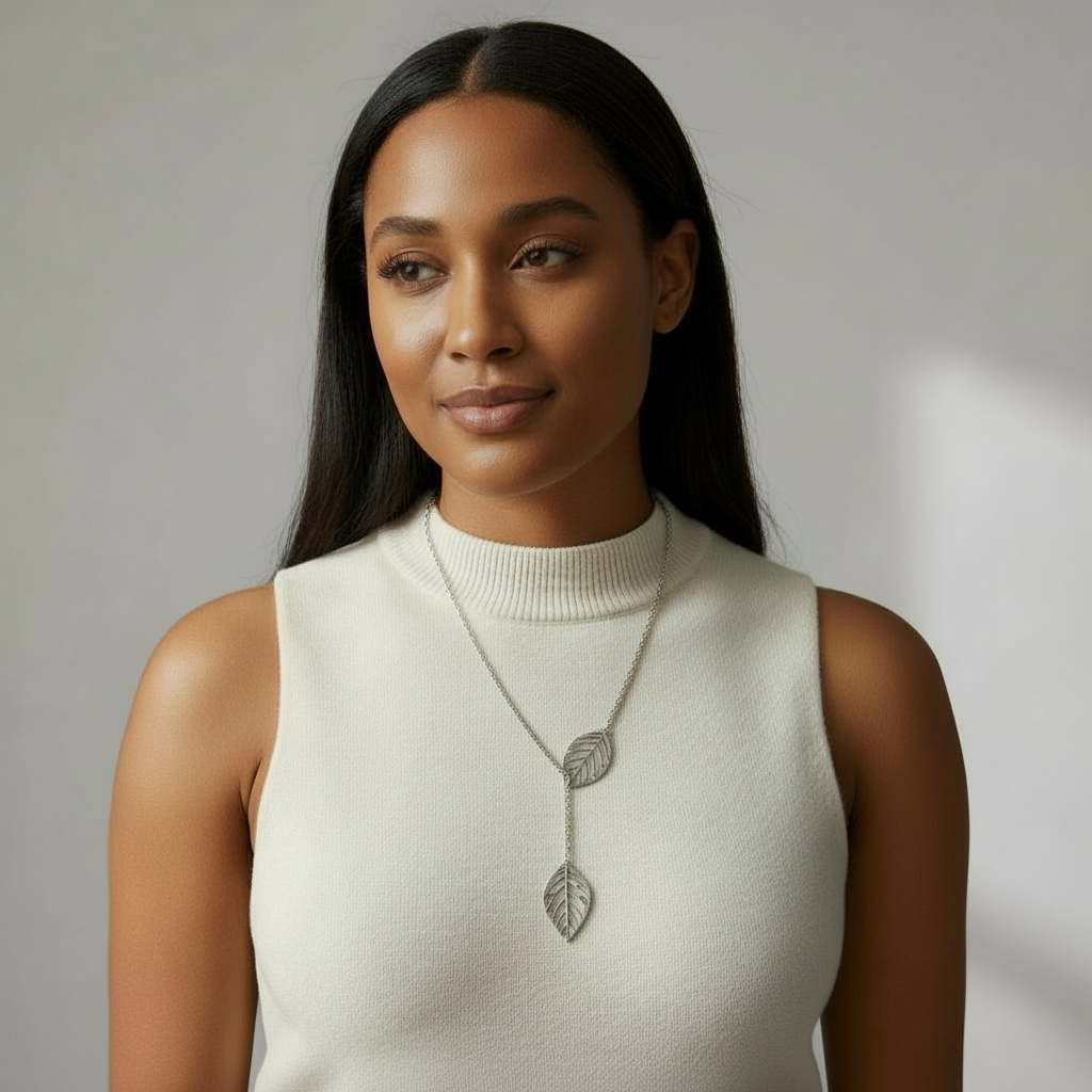 Maple Leaf Tree Y Shape Necklace