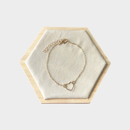 Minimal Heart Gold Anklet