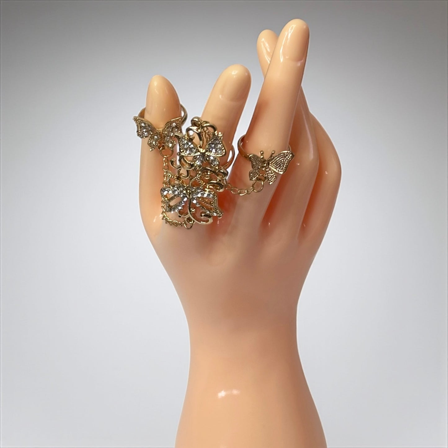 Gold Unique Butterflies Adjustable Ring