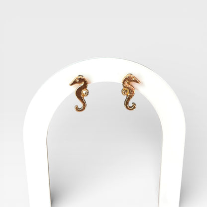 Seahorse Gold Stud Earring