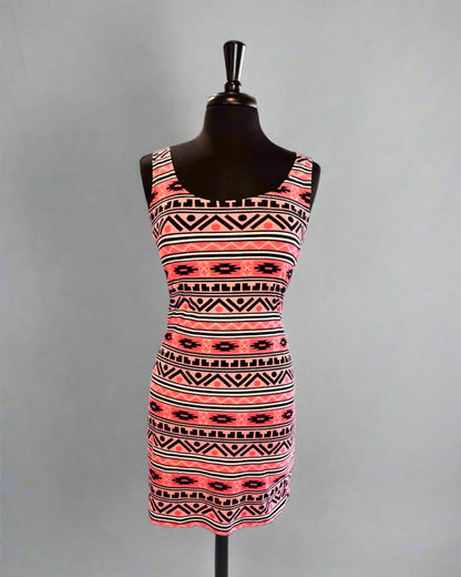 Sleeveless Women Aztec Pattern Short Dress