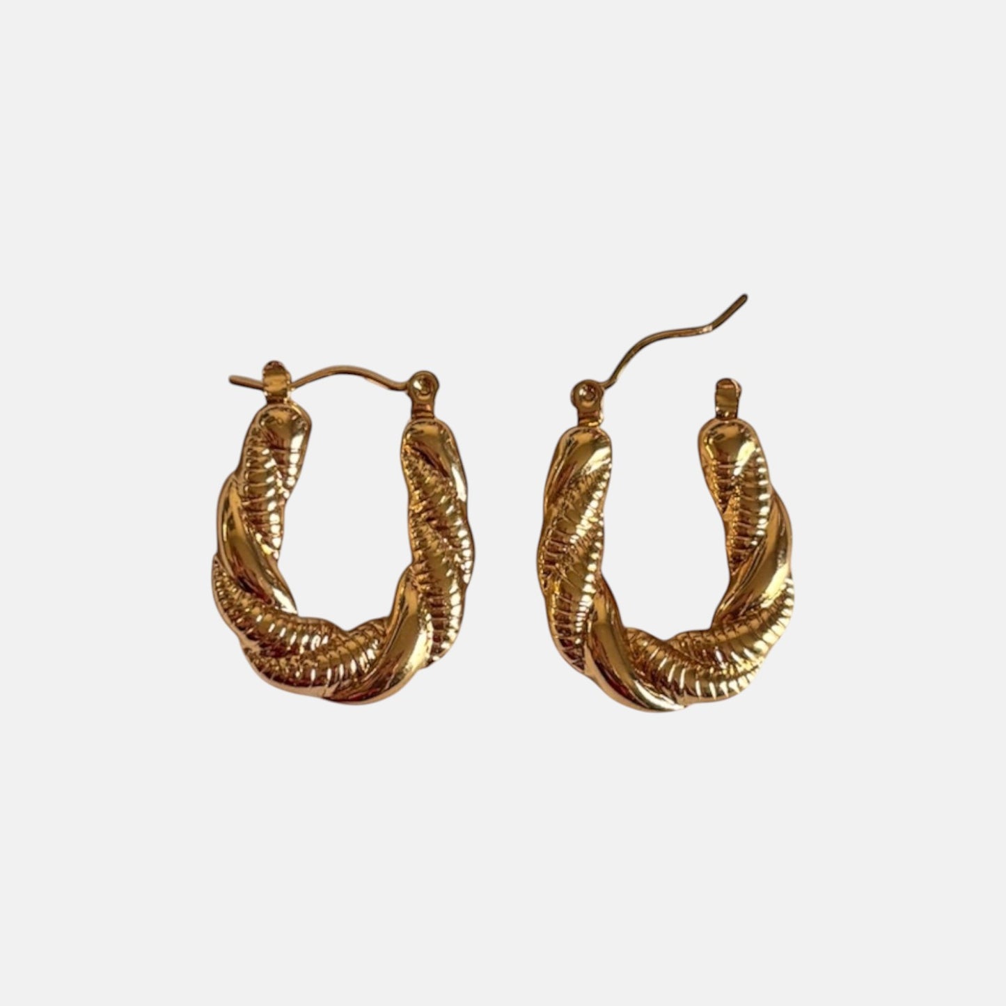 Gold Twisted Chunky Hoop Earring