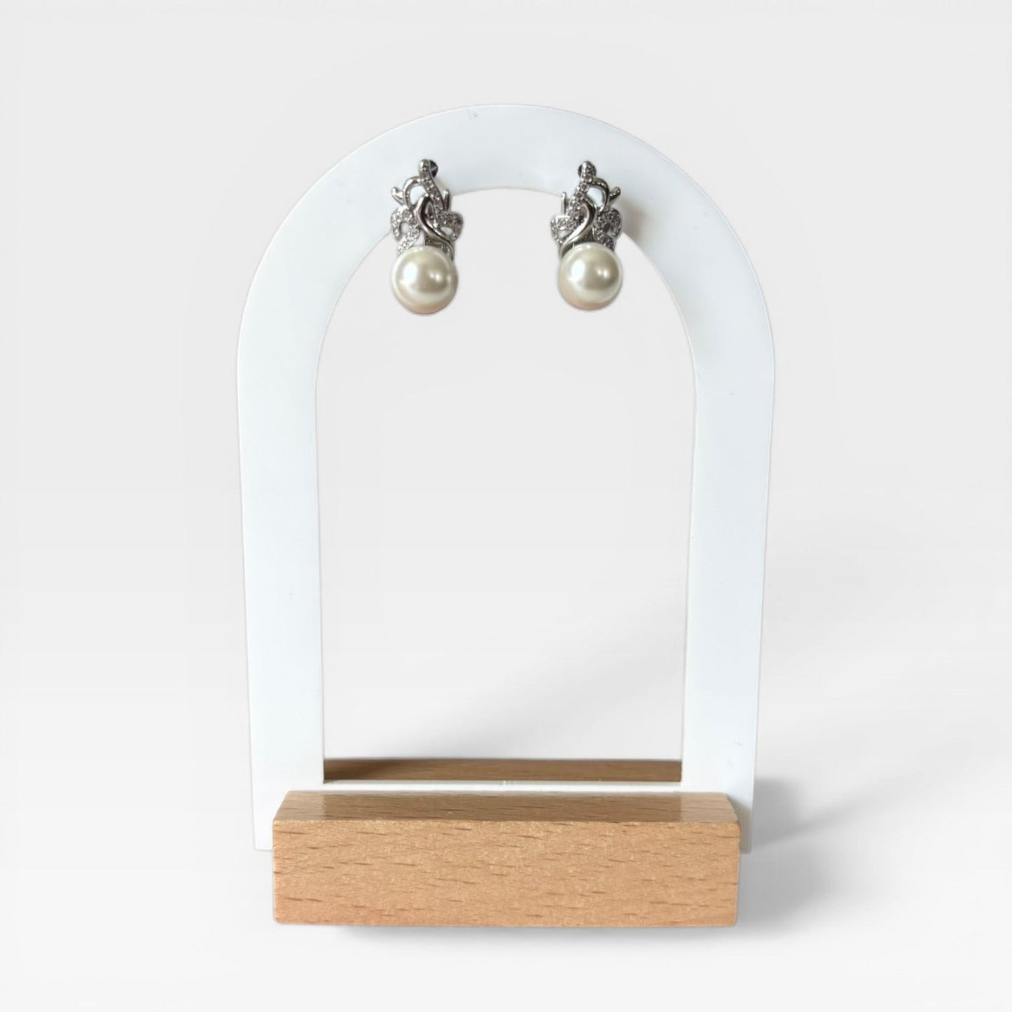 Sterling Silver Pearl Hoop Earring