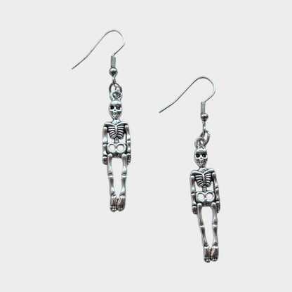Punk Skeleton Metal Drop Earrings