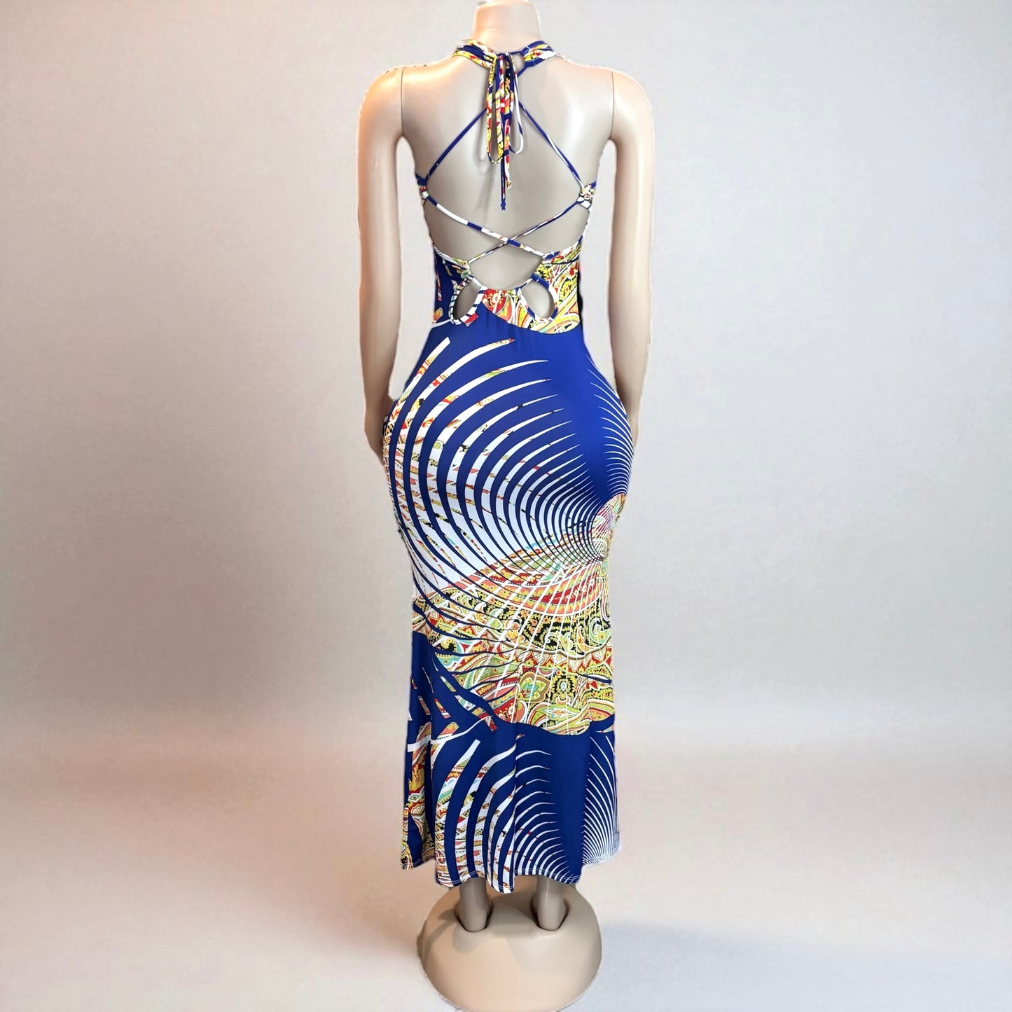Sleeveless Long V-Neck Maxi Dress