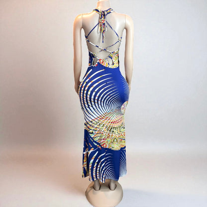 Sleeveless Long V-Neck Maxi Dress