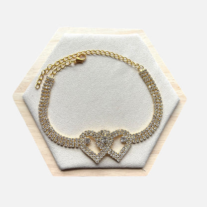 Luxurious Double Heart Anklet Bracelet