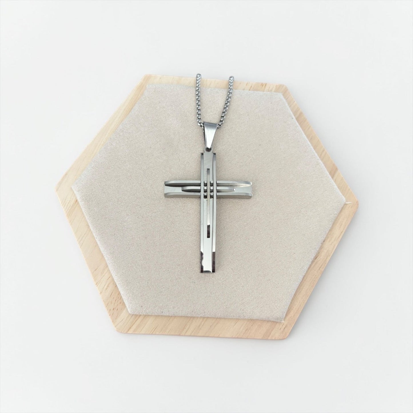 Men Stainless Steel Cross Pendant