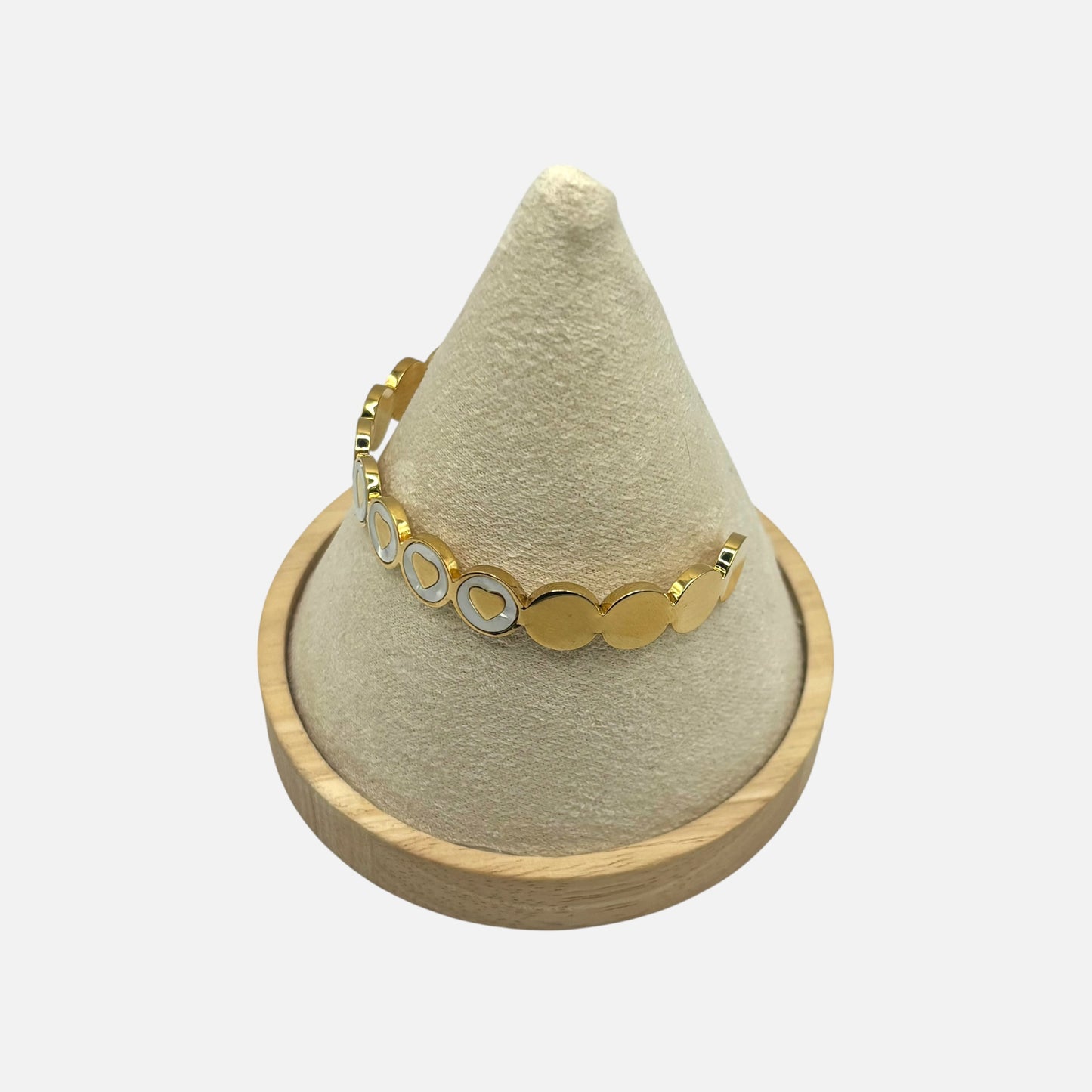 Gold Hearts Stainless Steel Cuff
