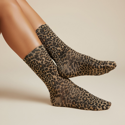 Leopard Mesh Stocking Socks