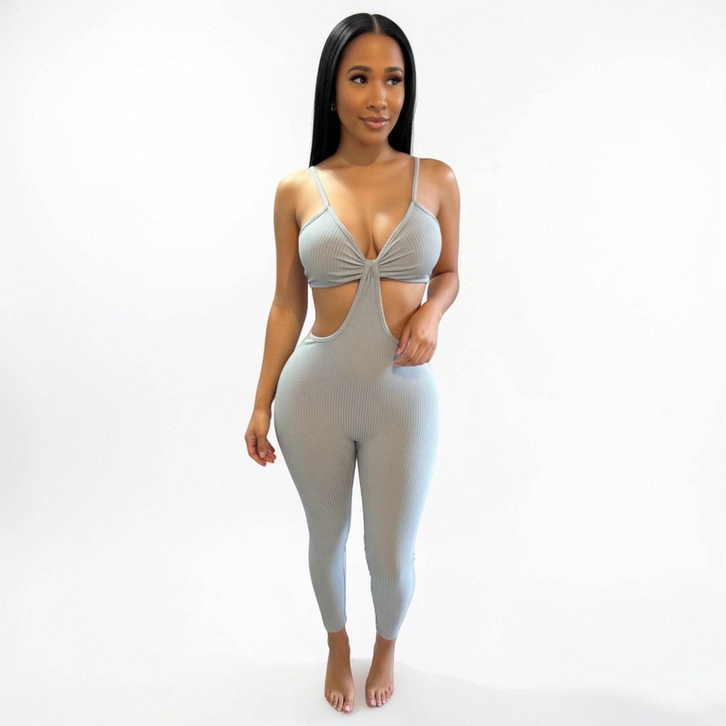 Mono azul claro sin mangas pequeño para mujer