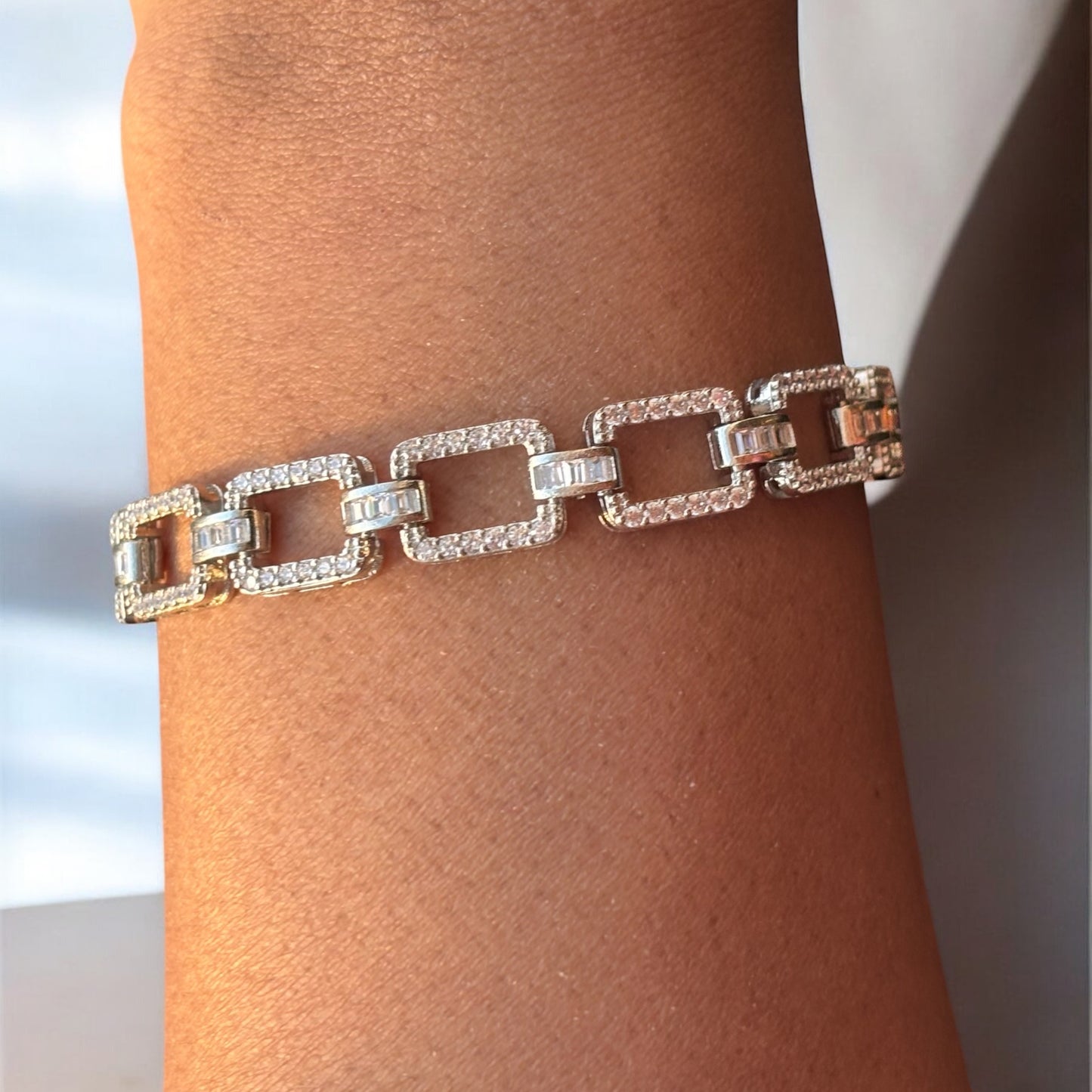 Luxury Rectangle Silver Bracelet