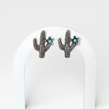 Desert Cactus Turquoise Studs