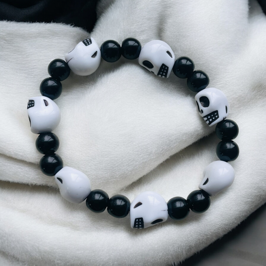 Skull Beaded Stretchable Bracelets