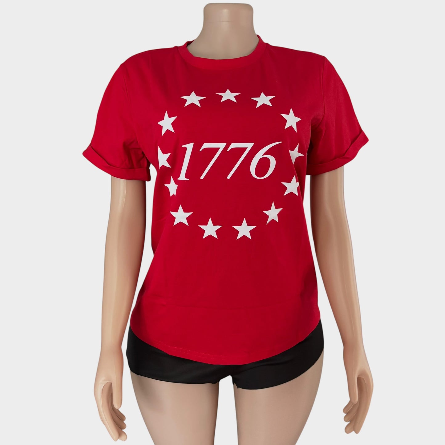 Camiseta con cuello redondo y estampado gráfico Red Star 1776