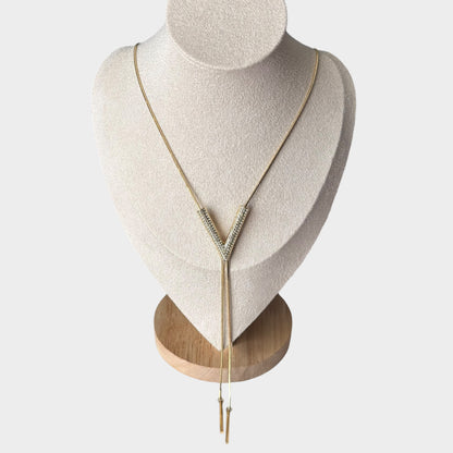 V Shape Gold Long Necklace