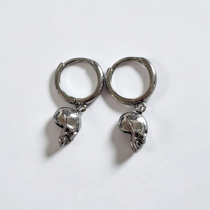 Small Skull Hoop Earring