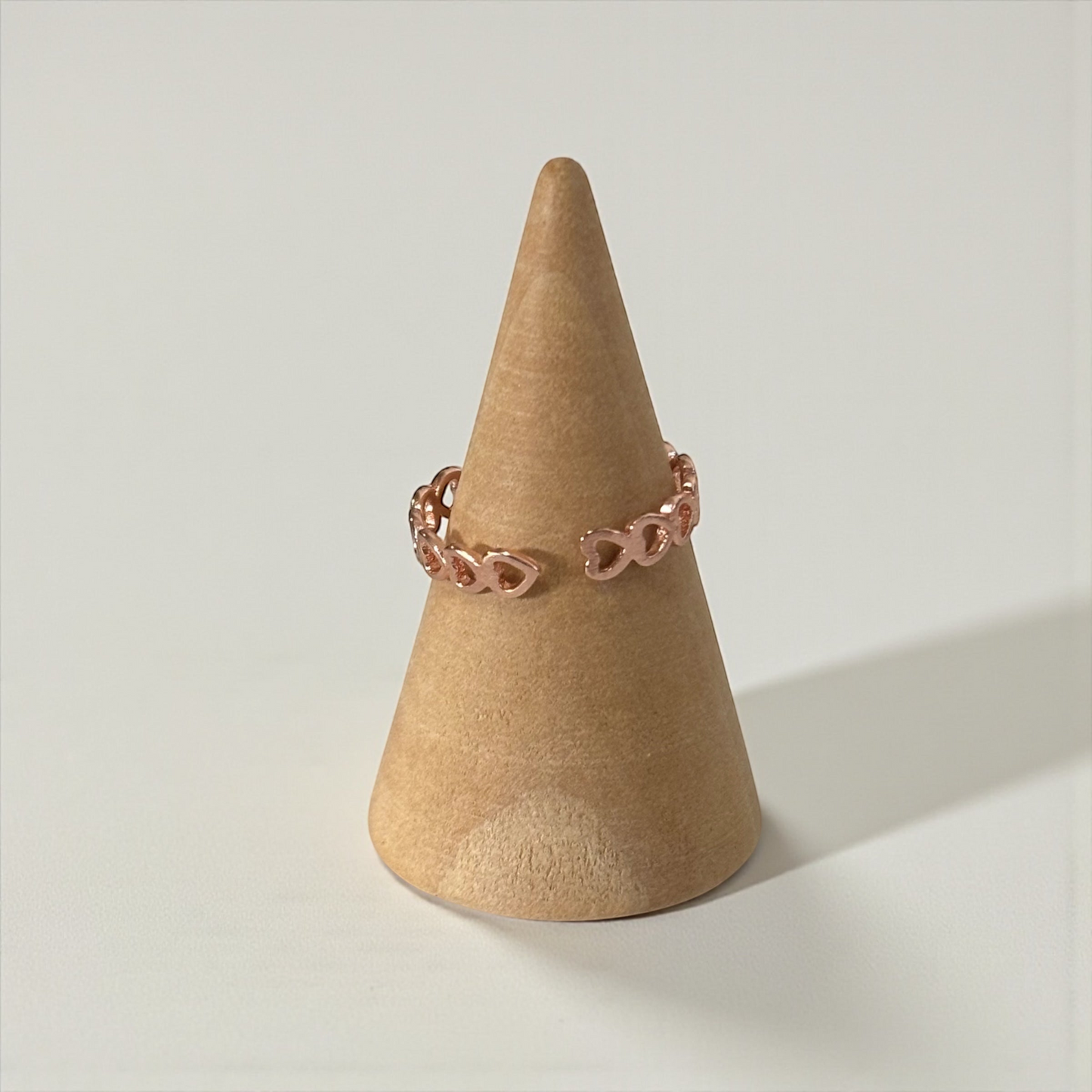Heart Shape Rose Gold Adjustable Ring