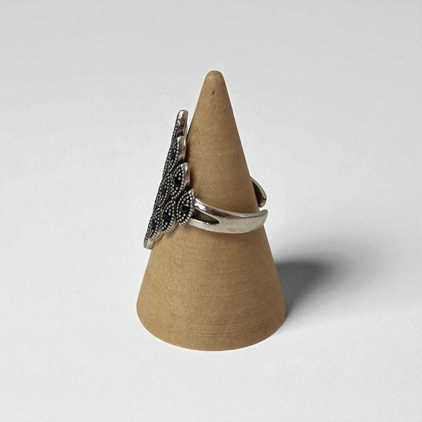Black Crystal Adjustable Ring