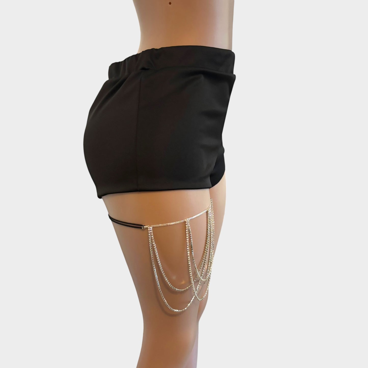 Crystal Rhinestone Thigh Silver Chain