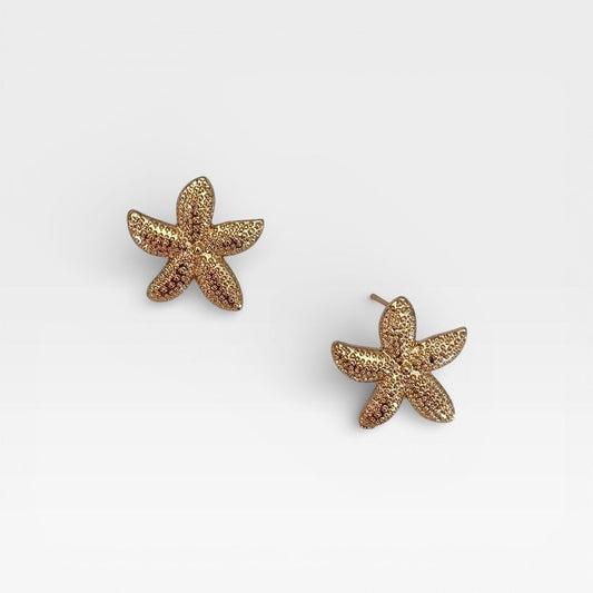 Gold Starfish Stud Earrings