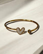 Small Heart Stainless Heel Cuff Bracelet