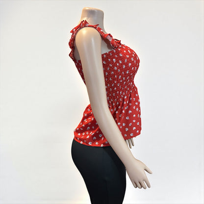 Floral Women Red Smock Tank