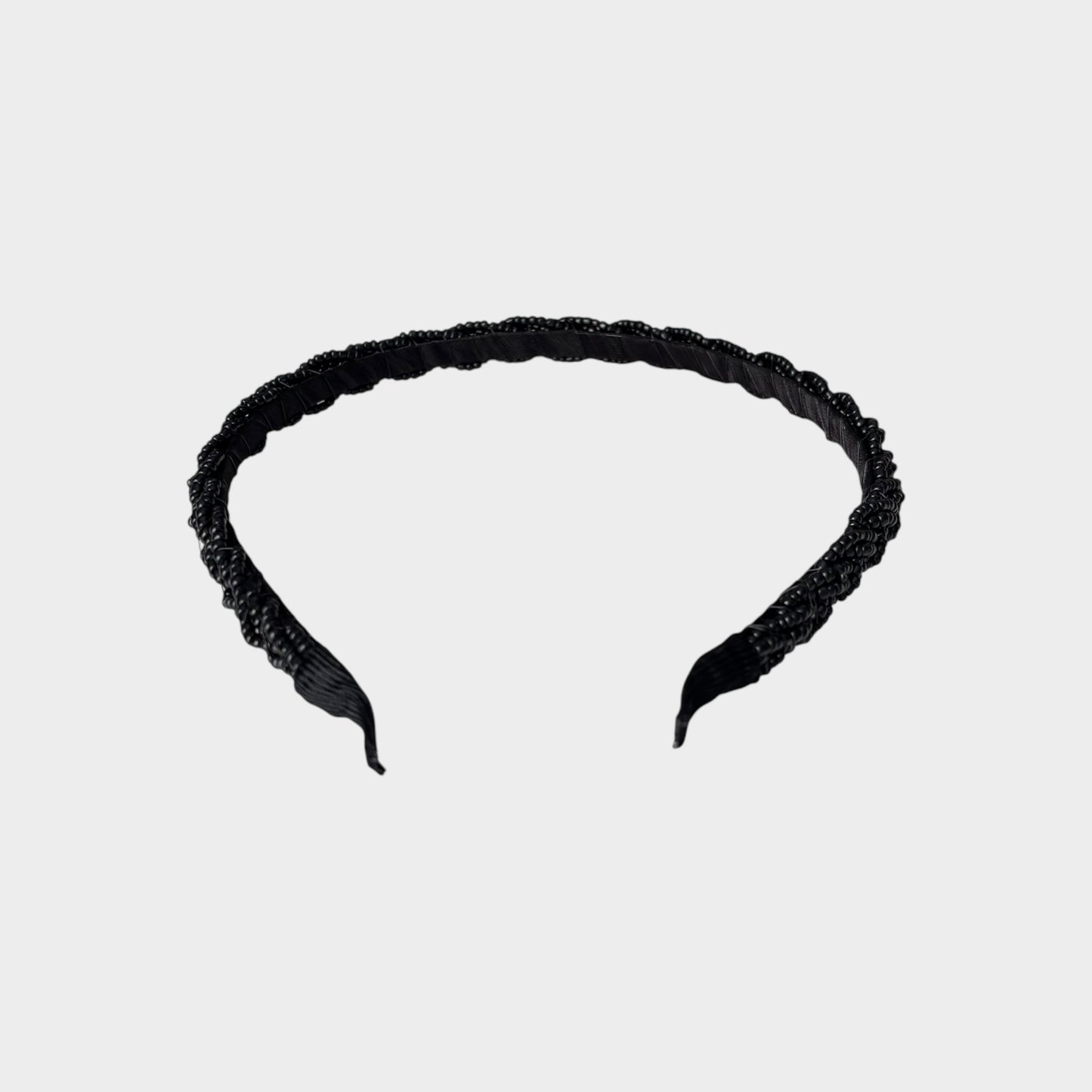 Black Thin Beaded Headband