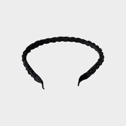 Black Thin Beaded Headband