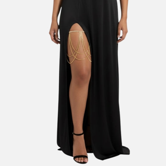 Crystal Rhinestone Thigh Gold Chain