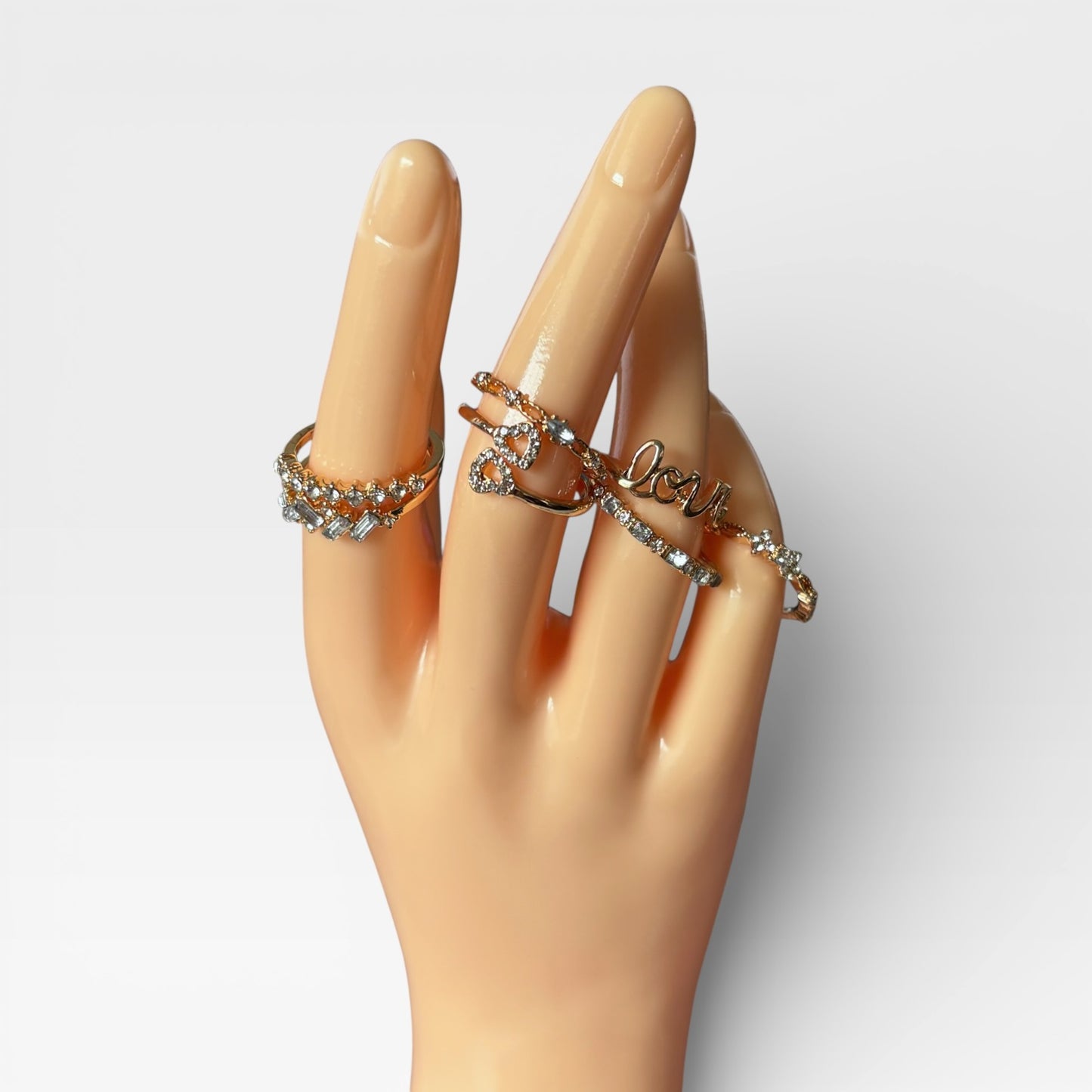 Juego de 7 anillos de oro bohemio