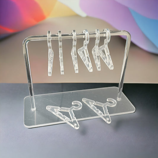 Expositor de pendientes transparente con forma de percha, 8 piezas