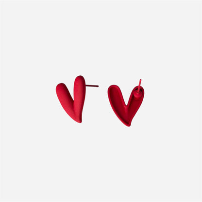 Red Heart Shape Small Stud Earring